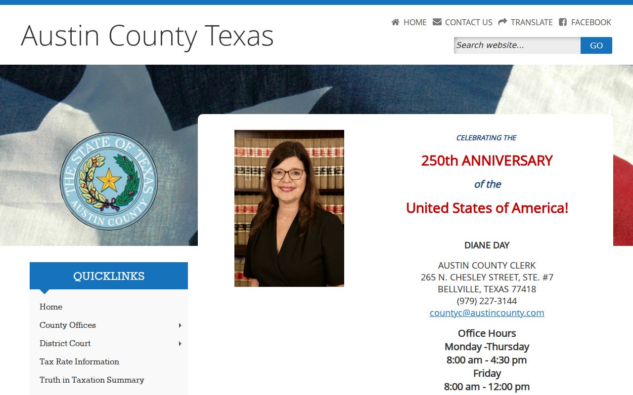 Austin County misdemeanor court case records at County Clerk