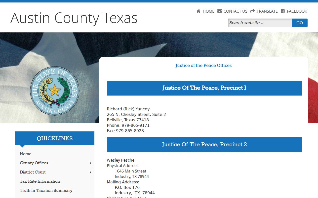 Austin County justice court criminal and fine-only cases